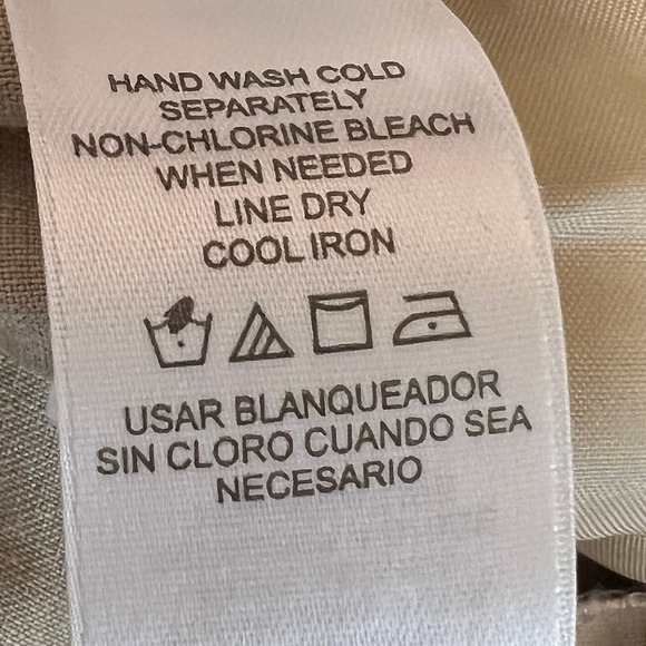 Liz Claiborne Tabitha Silk Linen Tan Wide Leg Capri Pants‎ Size 14 - Picture 9 of 11